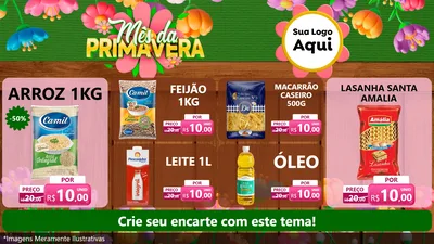 Modelo de TV para TV Horizontal com o tema Mês da Primavera para Supermercado
