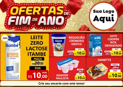 Modelo de Encarte para Encarte A4 Horizontal com o tema Ofertas de Fim de Ano para Frios e Laticínios