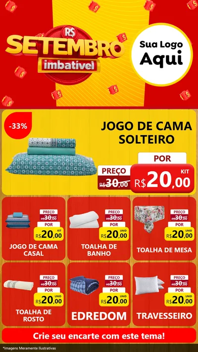 Modelo de Rede Social para Stories com o tema Setembro Imbatível para Cama, Mesa e Banho