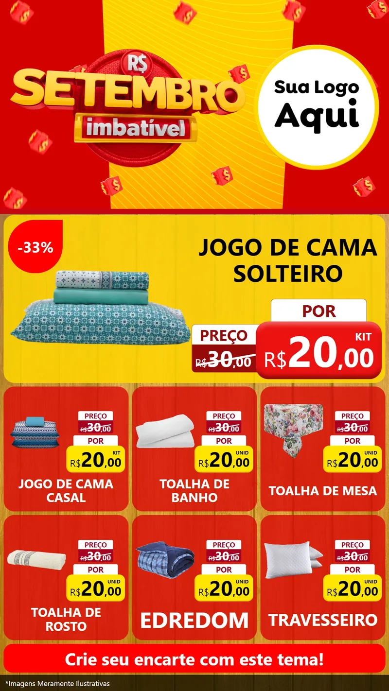 Modelo de Rede Social para Stories com o tema Setembro Imbatível para Cama, Mesa e Banho