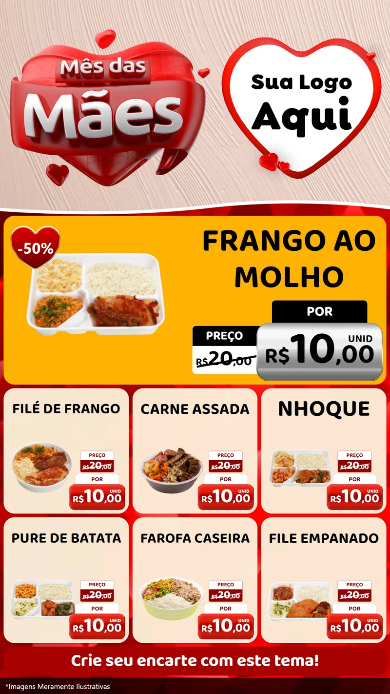 Modelo de Rede Social para Stories com o tema Mês das Mães para Restaurante