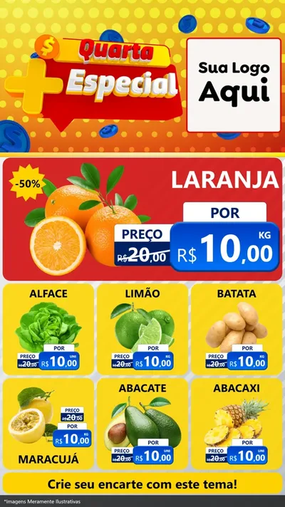 Modelo de Rede Social para Stories com o tema Quarta Mais Especial para Hortifrúti