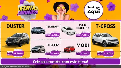 Modelo de TV para TV Horizontal com o tema Ofertas Da Primavera para Concessionaria de Carros