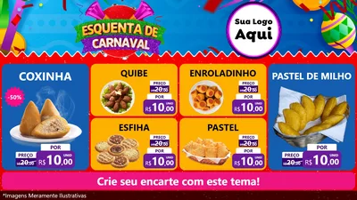 Modelo de TV para TV Horizontal com o tema Esquenta de Carnaval para Salgadaria