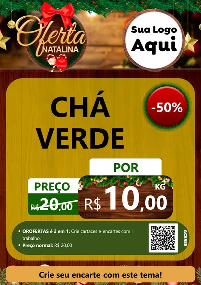 Modelo de Cartaz para Cartaz A4 Vertical com o tema Ofertas Natalina para Produtos Naturais