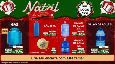 Modelo de TV para TV Horizontal com o tema Um Natal de Ofertas para Água e gás