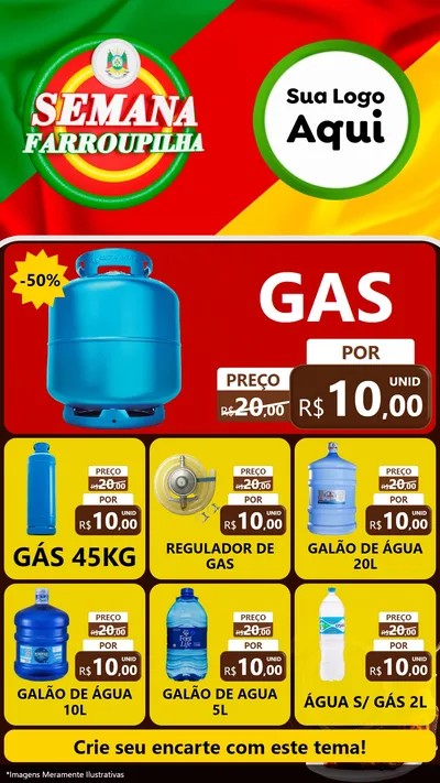 Modelo de Rede Social para Stories com o tema Semana Farroupilha para Água e gás