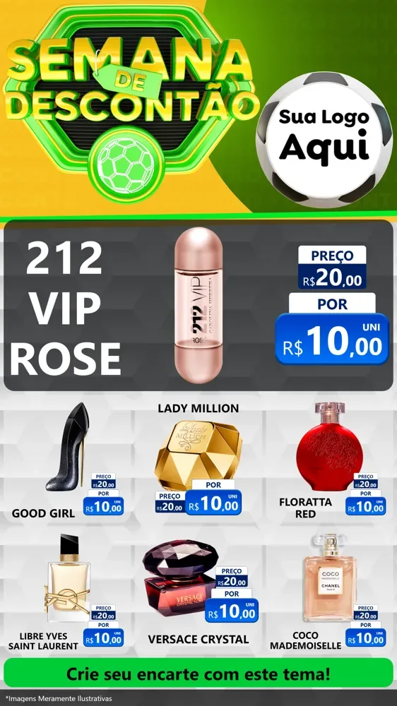 Modelo de Rede Social para Stories com o tema Semana de Descontão - Copa para Perfumes
