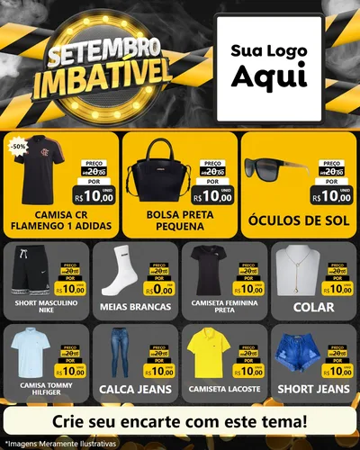 Modelo de Rede Social para Feed Instagram com o tema Setembro Imbatível para Roupas e acessórios
