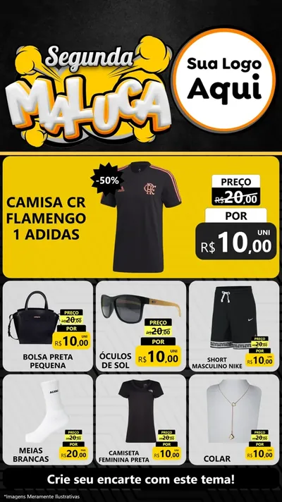 Modelo de Rede Social para Stories com o tema Segunda Maluca para Roupas e acessórios