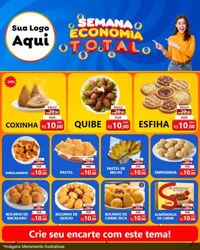 Modelo de Rede Social para Feed Instagram com o tema Semana Economia Total para Salgadaria