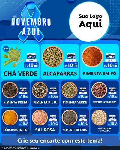 Modelo de Rede Social para Feed Instagram com o tema Novembro Azul para Produtos Naturais