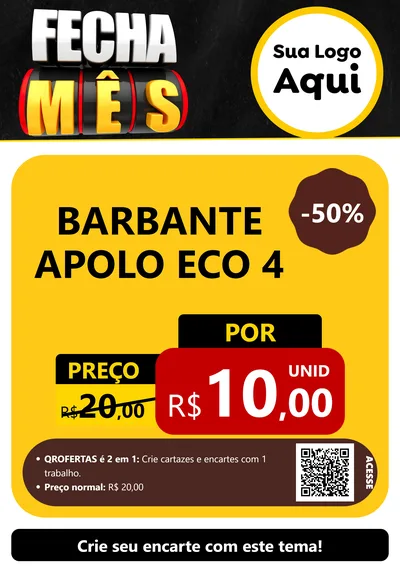 Modelo de Cartaz para Cartaz A4 Vertical com o tema Fecha Mês para Armarinho e Aviamentos