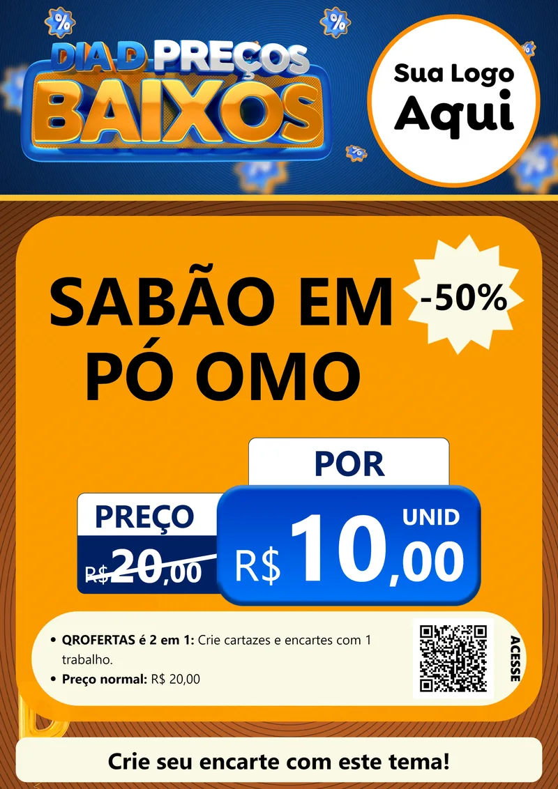 Modelo de Cartaz para Cartaz A4 Vertical com o tema Dia D Preço Baixo para Produtos de Limpeza