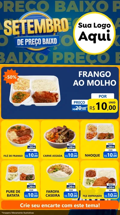 Modelo de Rede Social para Stories com o tema Setembro De Preço Baixo para Restaurante