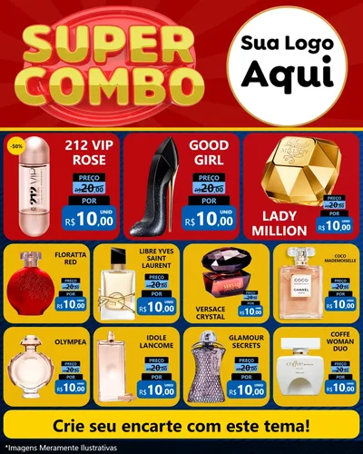 Modelo de Rede Social para Feed Instagram com o tema Super Combo para Perfumes