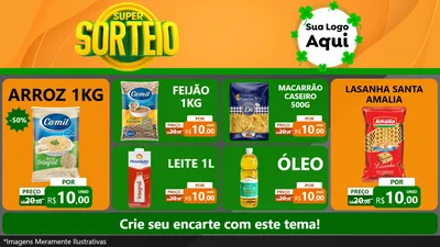 Modelo de TV para TV Horizontal com o tema Super Sorteio para Supermercado