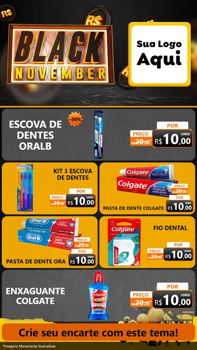 Modelo de TV para TV Vertical com o tema Black November para Higiene Pessoal