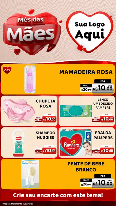 Modelo de TV para TV Vertical com o tema Mês das Mães para Bebês