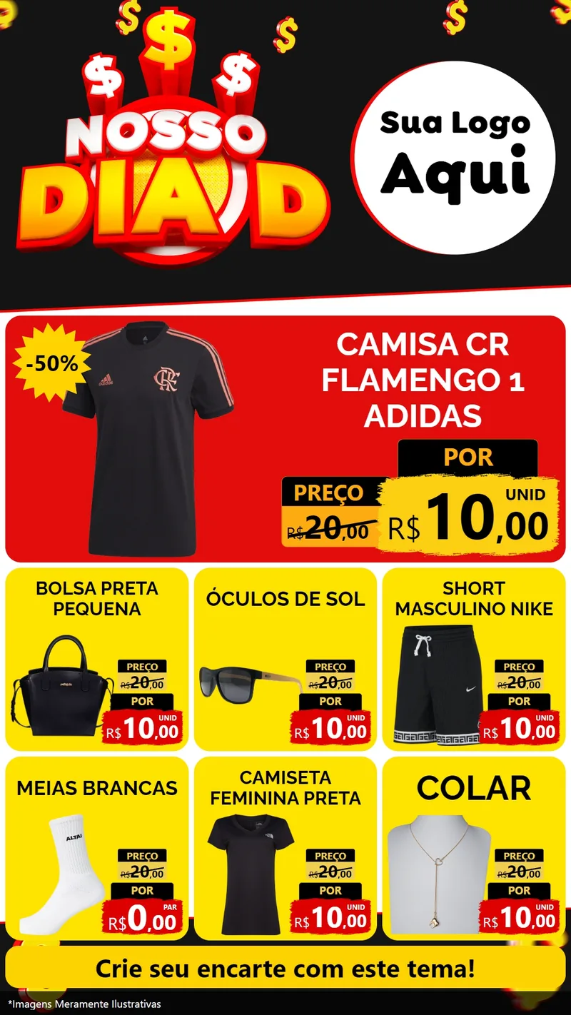 Modelo de Rede Social para Stories com o tema Nosso Dia D para Roupas e acessórios