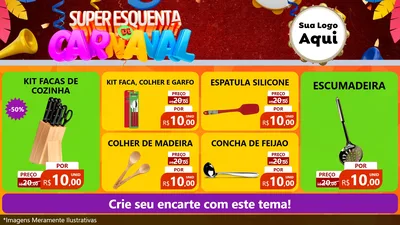 Modelo de TV para TV Horizontal com o tema Super Esquenta de Carnaval para Utilidades Domésticas