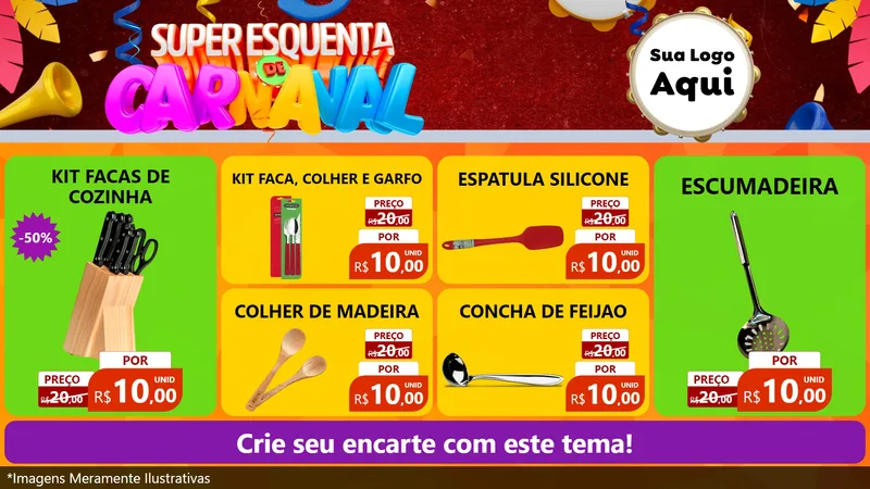 Modelo de TV para TV Horizontal com o tema Super Esquenta de Carnaval para Utilidades Domésticas