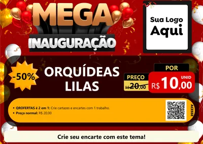 Modelo de Cartaz para Cartaz A4 Horizontal com o tema Mega Inauguração para Floricultura e jardim