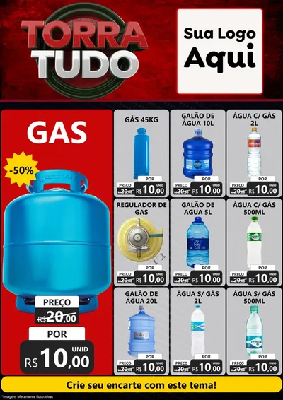 Modelo de Encarte para Encarte A4 Vertical com o tema Torra Tudo para Água e gás