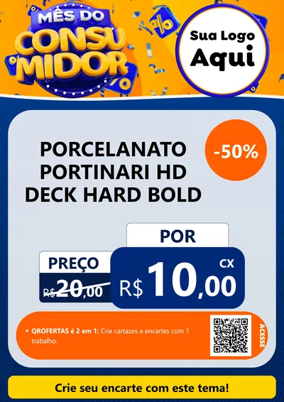 Modelo de Cartaz para Cartaz A4 Vertical com o tema Mês do Consumidor para Pisos e revestimentos