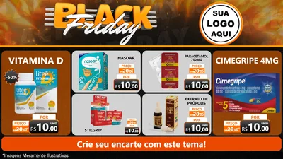 Modelo de TV para TV Horizontal com o tema Black Friday para Farmácia
