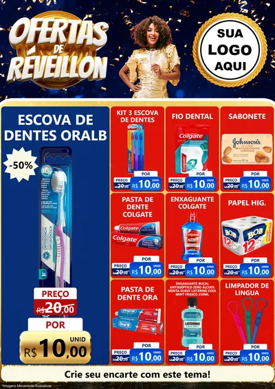 Modelo de Encarte para Encarte A4 Vertical com o tema Ofertas de Réveillon para Higiene Pessoal