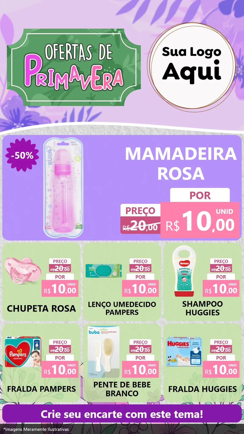 Modelo de Rede Social para Stories com o tema Ofertas de Primavera para Bebês