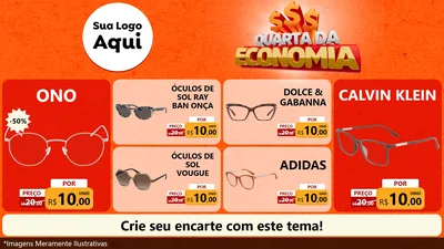 Modelo de TV para TV Horizontal com o tema Quarta da Economia para Óticas