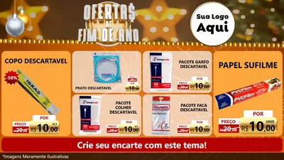 Modelo de TV para TV Horizontal com o tema Ofertas de Fim de Ano para Embalagens