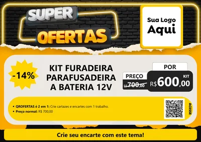 Modelo de Cartaz para Cartaz A4 Horizontal com o tema Super Ofertas para Maquinas e Ferramentas