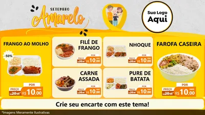 Modelo de TV para TV Horizontal com o tema Setembro Amarelo para Restaurante