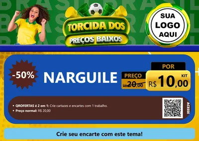 Modelo de Cartaz para Cartaz A4 Horizontal com o tema Torcida dos Preços Baixos para Tabacaria