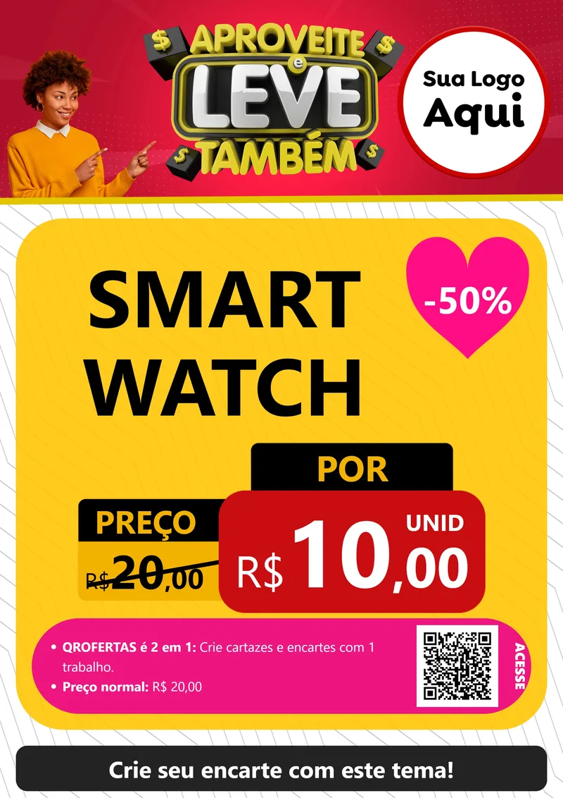 Modelo de Cartaz para Cartaz A4 Vertical com o tema Aproveite e Leve Também para Informática