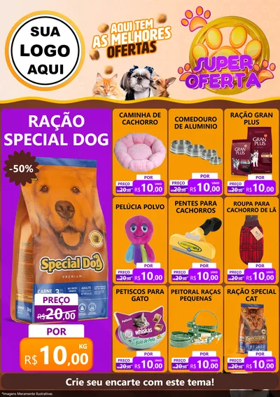 Modelo de Encarte para Encarte A4 Vertical com o tema Super Oferta - Pet Shop para Pet Shop