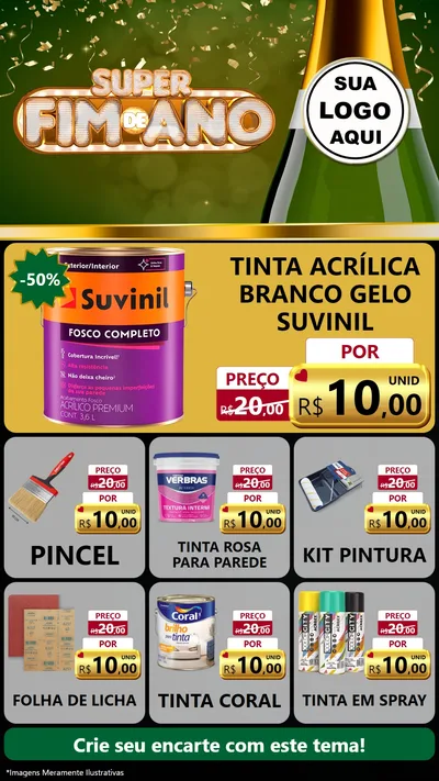 Modelo de Rede Social para Stories com o tema Super Fim de Ano para Tintas e Ferramentas
