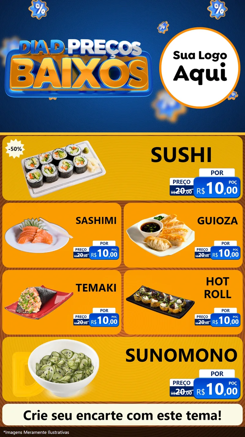 Modelo de TV para TV Vertical com o tema Dia D Preço Baixo para Comida japonesa