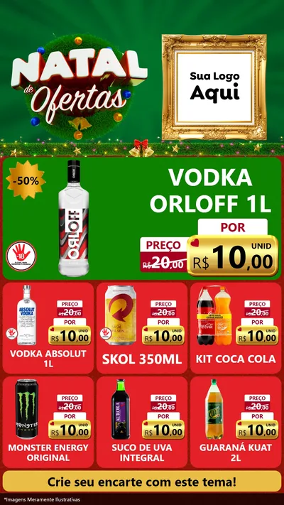 Modelo de Rede Social para Stories com o tema Natal de Ofertas para Distribuidora de bebidas