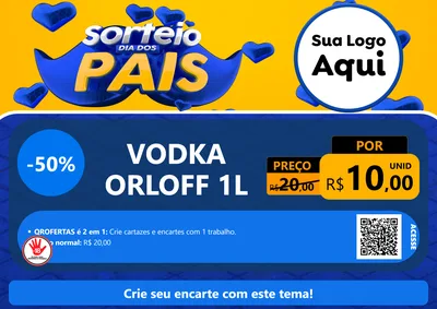 Modelo de Cartaz para Cartaz A4 Horizontal com o tema Sorteio Dia dos Pais para Distribuidora de bebidas