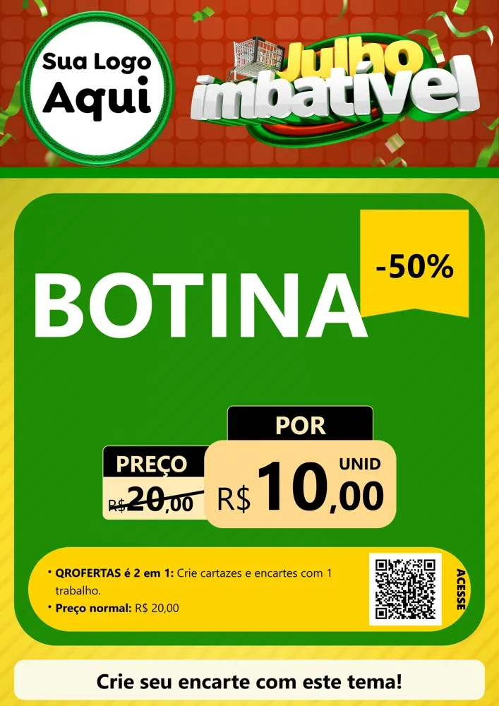 Modelo de Cartaz para Cartaz A4 Vertical com o tema Julho Imbatível para Agropecuária