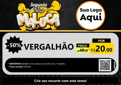 Modelo de Cartaz para Cartaz A4 Horizontal com o tema Segunda e Terça Maluca para Ferragens