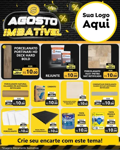 Modelo de Rede Social para Feed Instagram com o tema Agosto Imbatível para Pisos e revestimentos