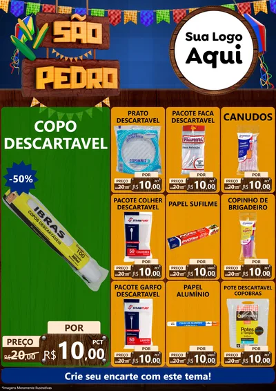 Modelo de Encarte para Encarte A4 Vertical com o tema São Pedro para Embalagens