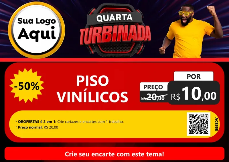 Modelo de Cartaz para Cartaz A4 Horizontal com o tema Quarta Turbinada para Material para Construção