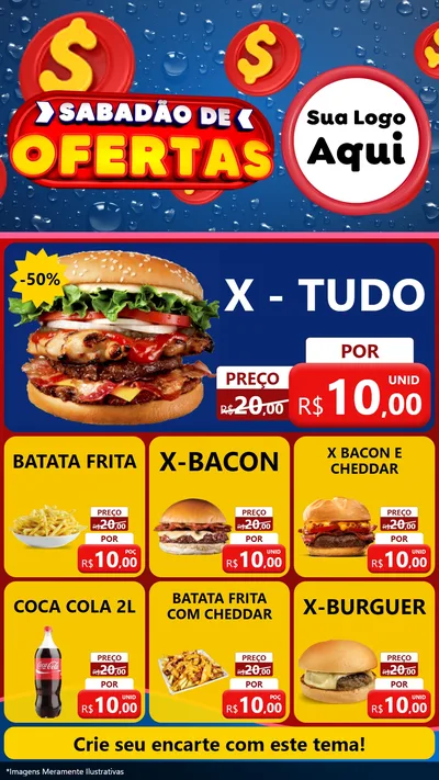 Modelo de Rede Social para Stories com o tema Sabadão de Ofertas para Hamburgueria