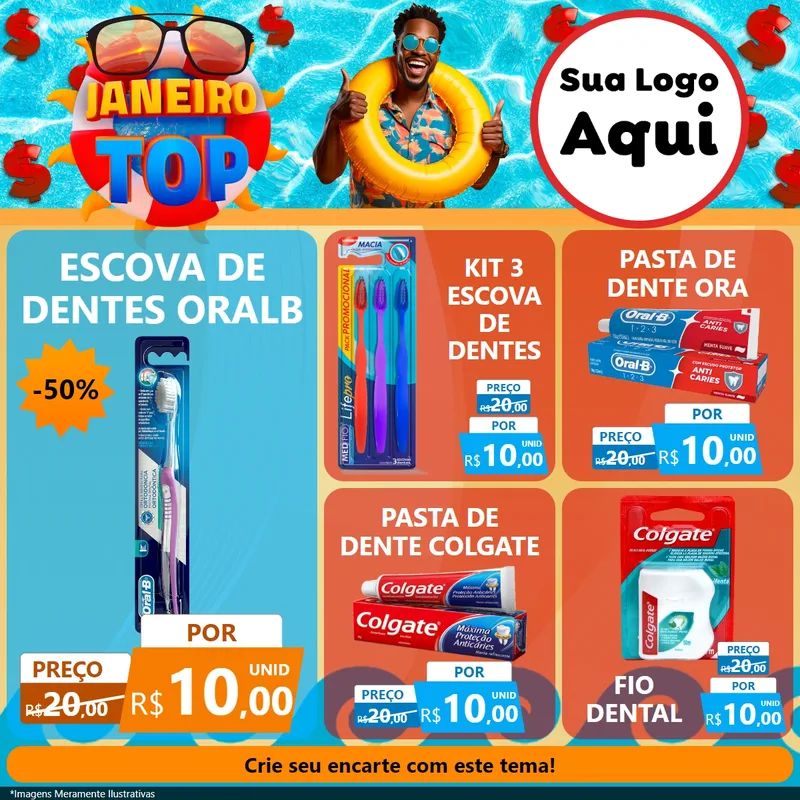 Modelo de Rede Social para Feed Facebook com o tema Janeiro Top para Higiene Pessoal